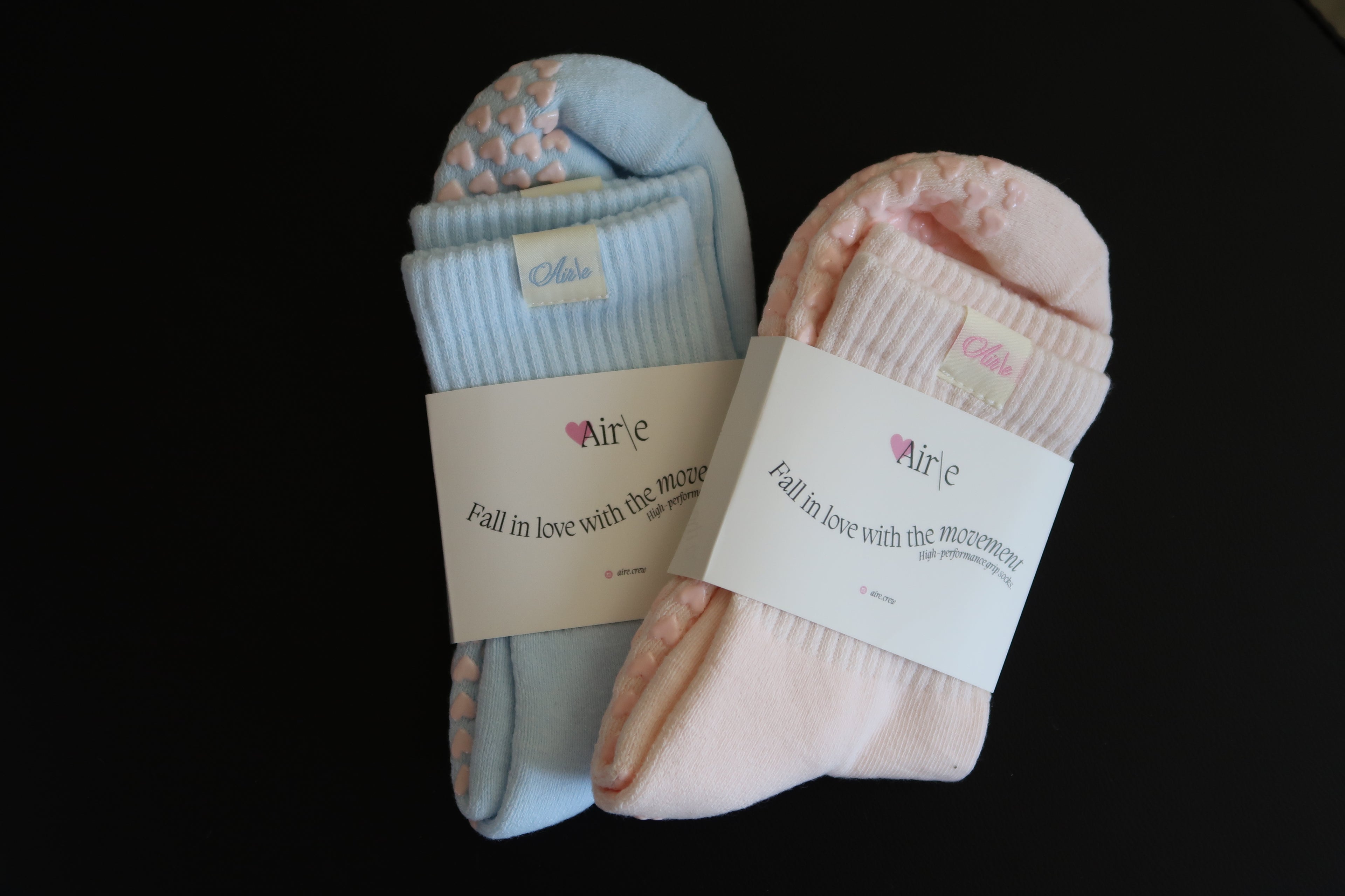 Air\e Crew Pilates Grip Socks for Pilates, Barre, Yoga and More.