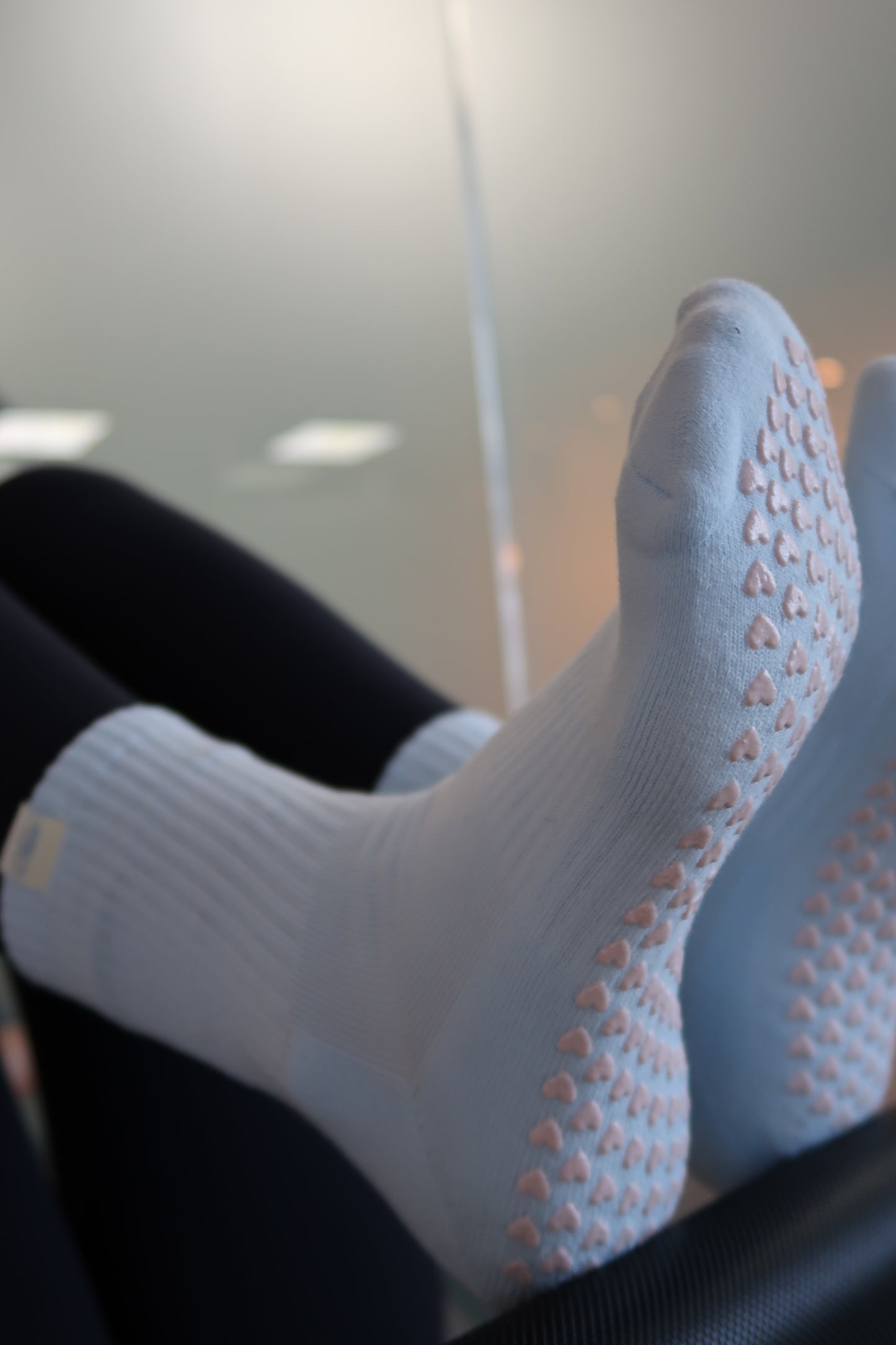 Butterfly | Pastel Blue Pilates Grip Socks