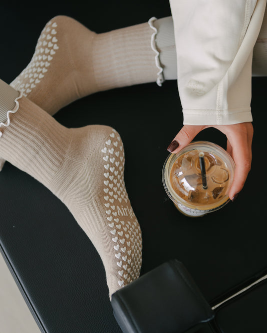 Latte | Pilates Grip Socks